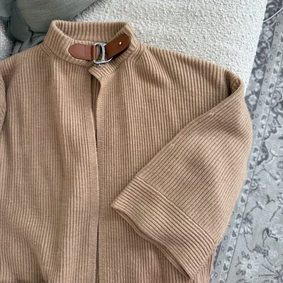 Polo Ralph Lauren Wool Cape Sweater with Leather Buckle🤍